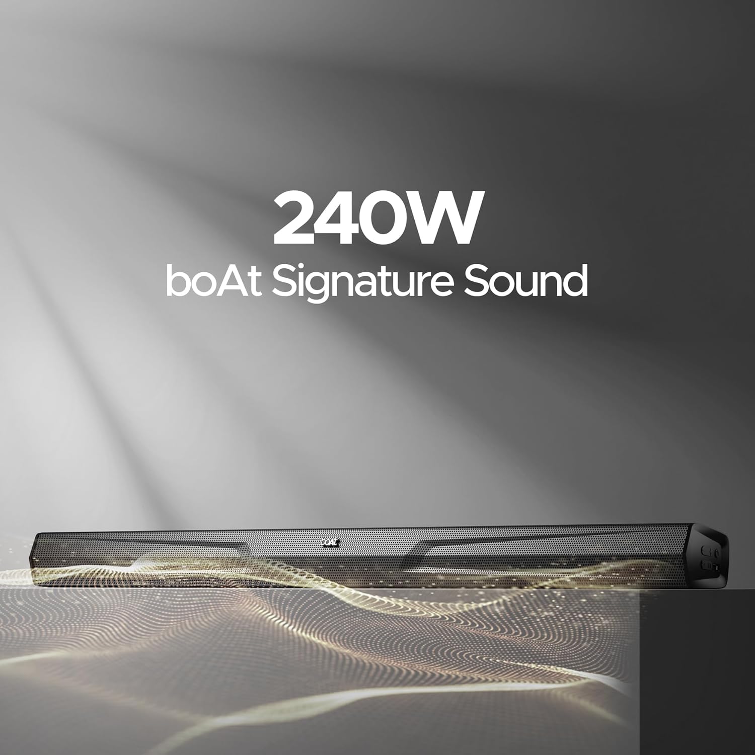 boAt Aavante Bar Quake Pro, 240W Signature Sound, 2.1CH, Wireless Subwoofer, BT v5.3, Multiple Ports, Bass &amp; Treble Controls, Bluetooth Sound bar, Home Theatre Soundbar Speaker (Premium Black) - View 6