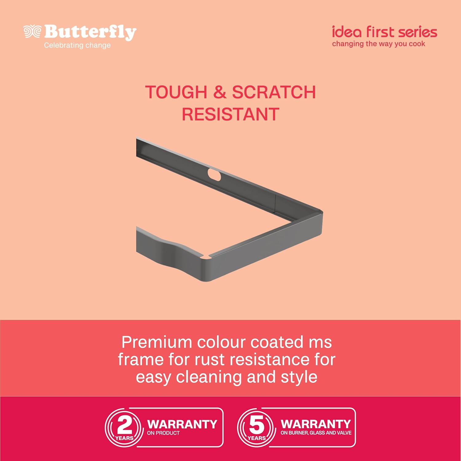 Butterfly Renz 3 Burner 3 Star Glass Top Gas Stove | Fan shield | Leak Proof European Valve | Rust Resistant Frame | Patented Lift Lock | 8mm Tempered Designer Glass | 2 Years Product Warranty - View 7